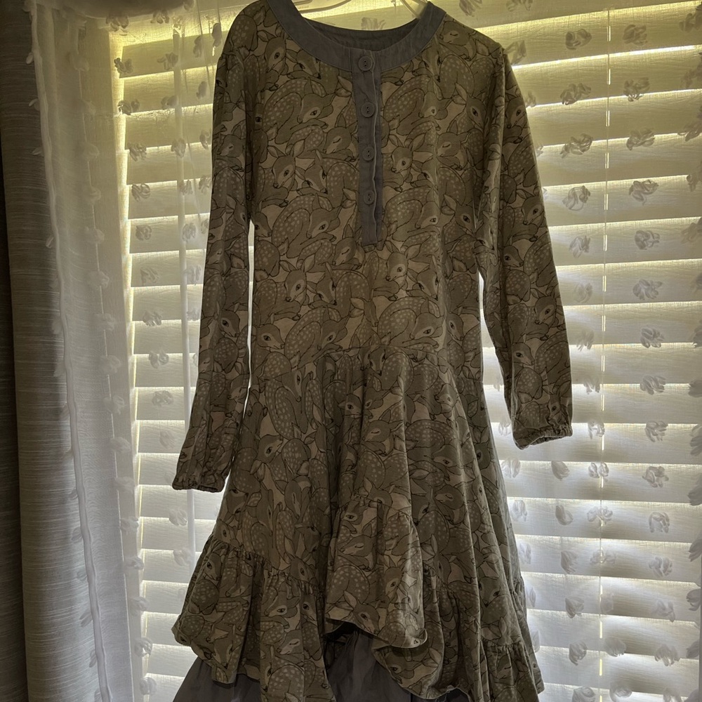 Paperwings fawn ruffle dress